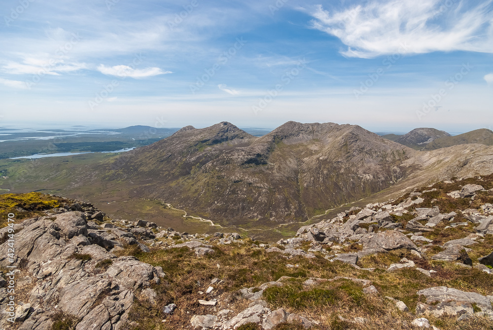 Mountain landscape with sky  Ireland's Connemara National Park