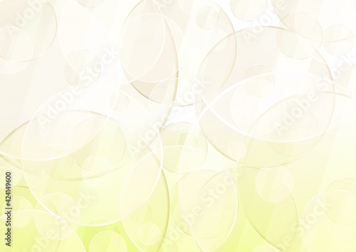 円が重なる透明感のある黄色の抽象背景 no.07