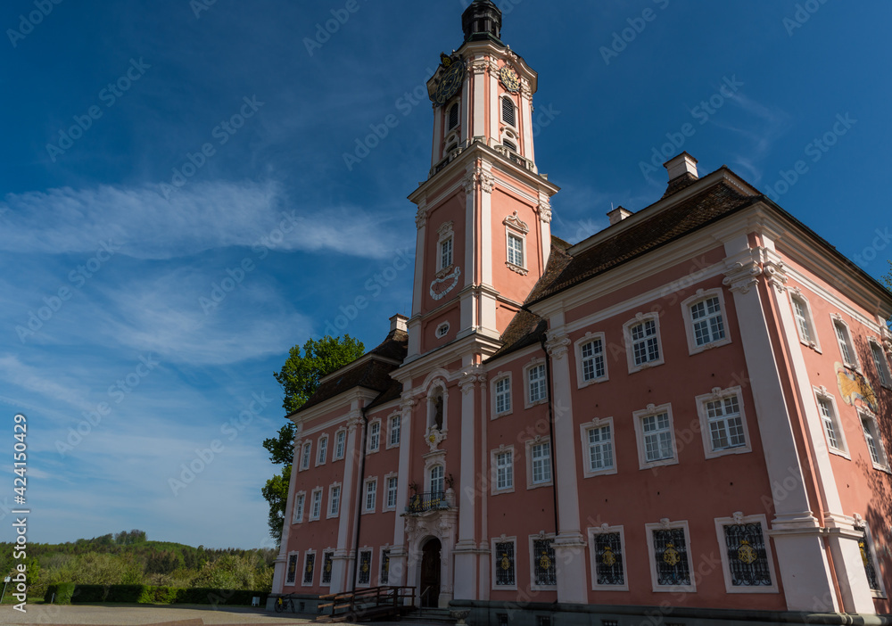 Birnau Abbey, a baroque architecture monastery in Birnau, Germany