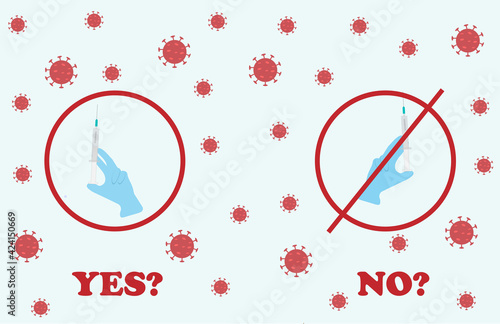 Banner about vaccination against coronavirus,   flat  vector illustration