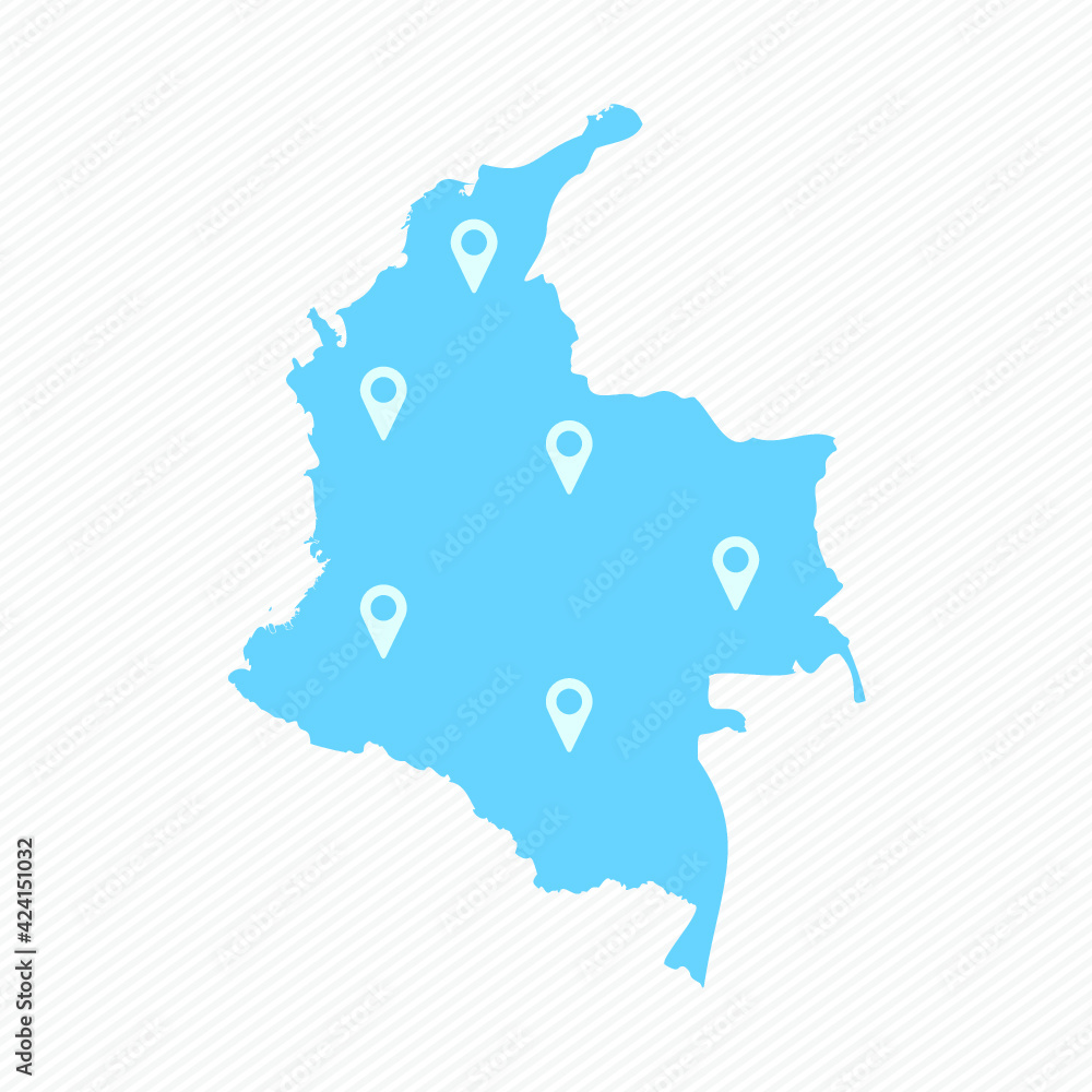 Colombia Simple Map With Map Icons Colombia Simple Map With Map Icons