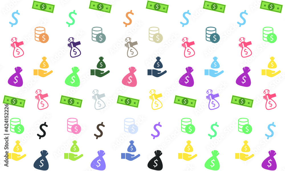 Abstract Colorful Money Pattern
