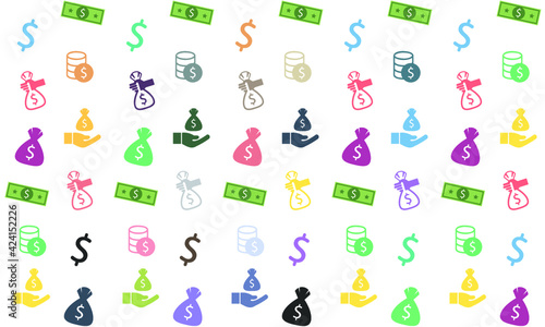 Abstract Colorful Money Pattern