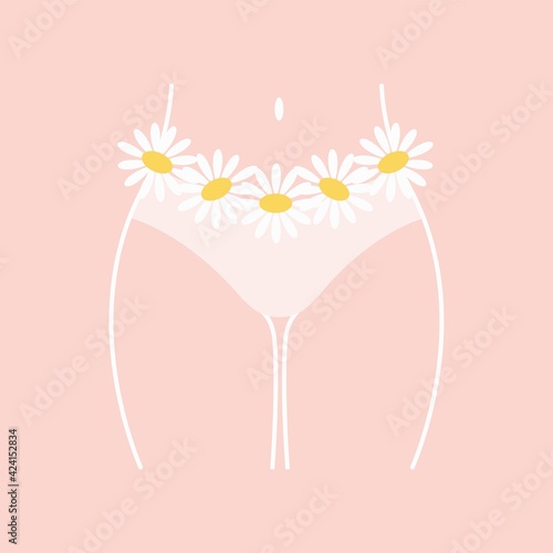 Menstrual cramps and pain linear icon. Gynecological diseases in women - uterus and ovary disorders, Lower abdominal acute pain, infertility. Contour symbol. Vector isolated outline, silhouette
