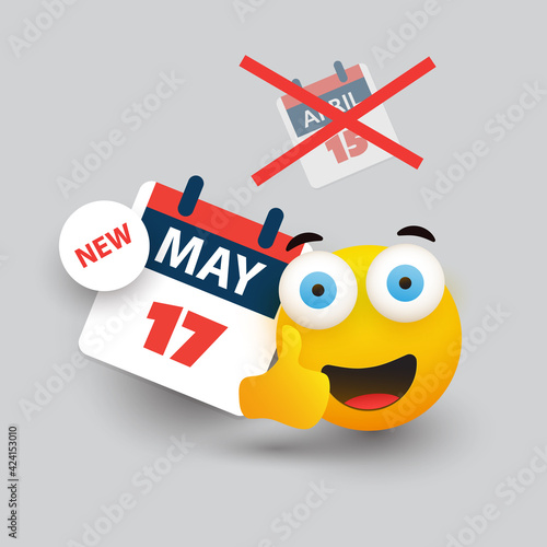 Tax Day Reminder Concept - Calendar Design Template - USA Tax Deadline, New Extended Date for IRS Federal Income Tax Returns: 17 May 2021
