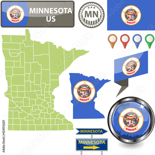 Map of Minnesota, US