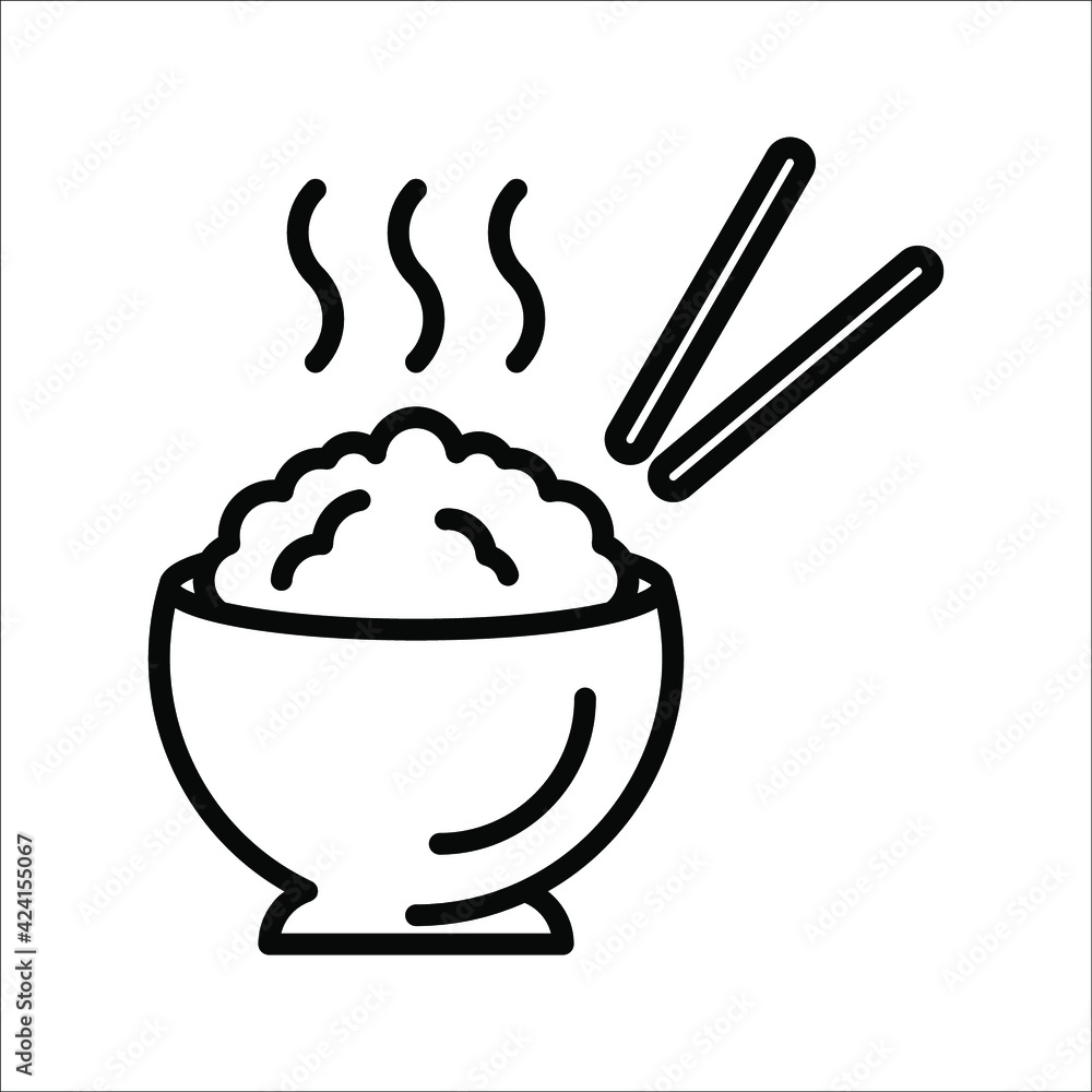 Rice icon,vector illustration. Flat design style. vector rice icon illustration isolated on White background, color editable Rice icon,vector illustration. Flat design style. vector rice icon illustration isolated on White background, color editable