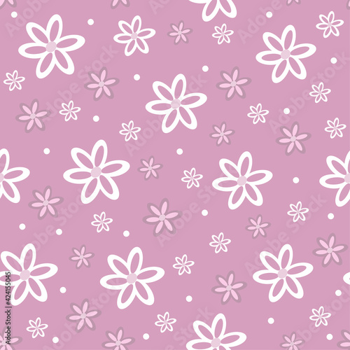 Cute pattern in small flower. Small white flowers. Pastel pink background. The elegant the template for fashion prints.