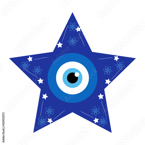 Greek evil eye, symbol of protection. Glass Turkish eye Nazar Boncugu. Amulet, talisman from the evil eye