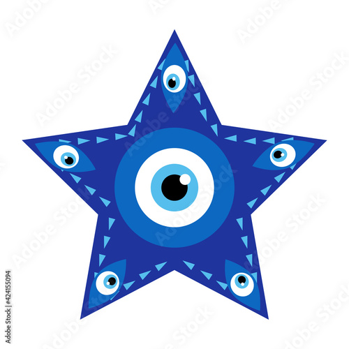Amulet evil eye isolated. Talisman to protect against evil eye.