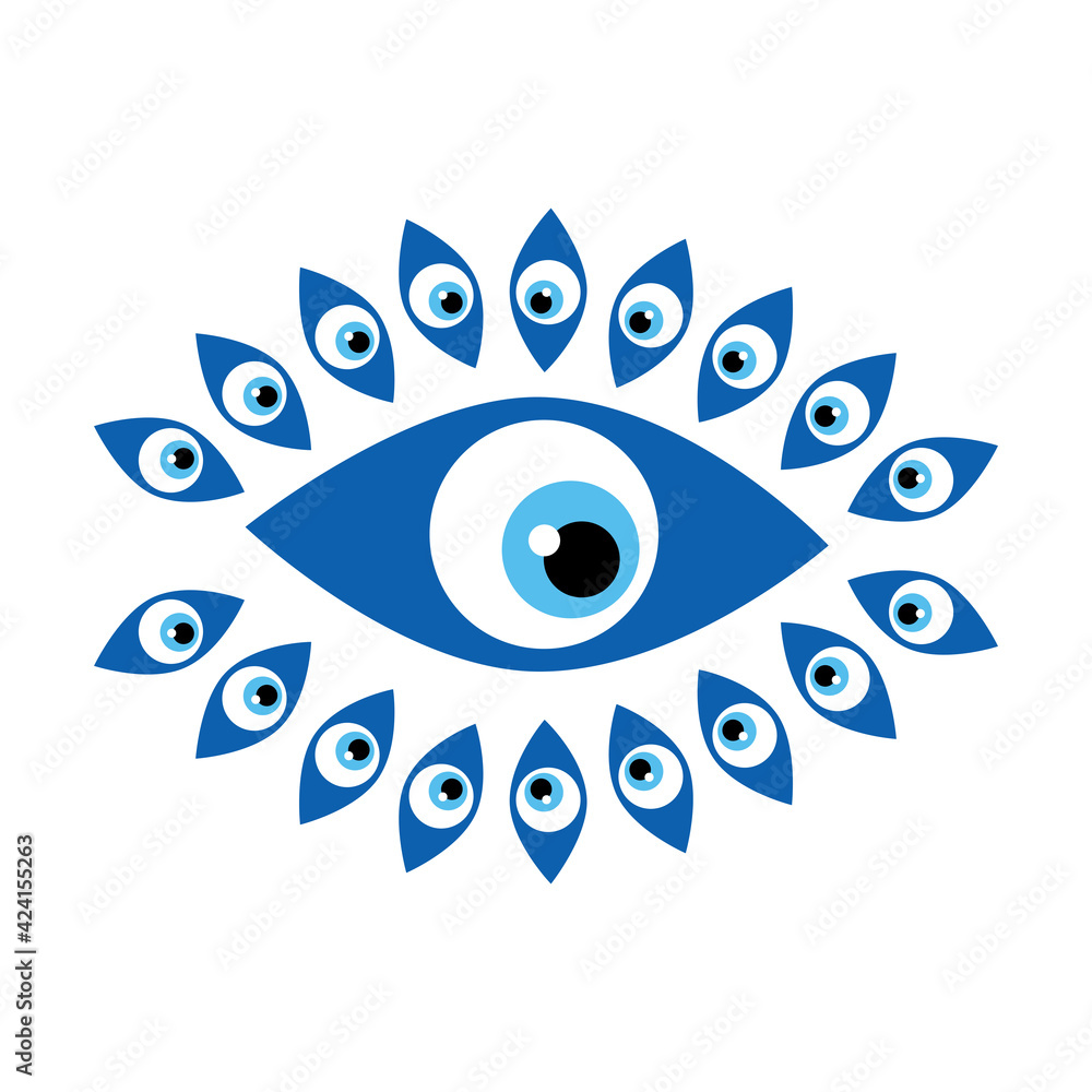 Greek evil eye, symbol of protection. Glass Turkish eye Nazar Boncugu