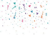 Colorful, folded confetti on a white background. Vector drawing