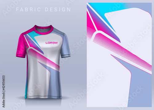 Fabric textile for Sport t-shirt ,Soccer jersey mockup for football club. uniform front view.