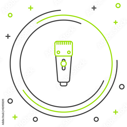 Line Electrical hair clipper or shaver icon isolated on white background. Barbershop symbol. Colorful outline concept. Vector