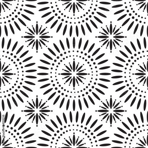 Seamless African Star Shweshwe Pattern in Blck for Fabric and Textile Print