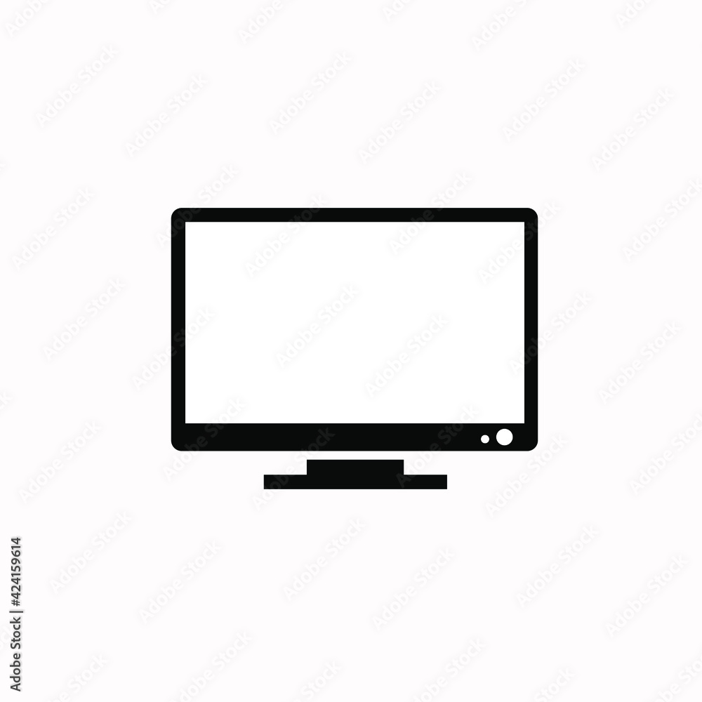 PC desktop vector illustration.