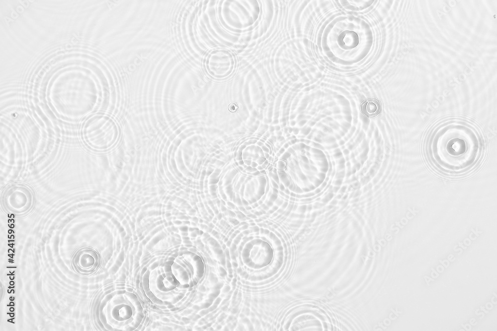 Fototapeta premium Water background. White water texture, blue mint water surface with rings and ripple. Spa concept background. Flat lay, top view, copy space, copy-space.