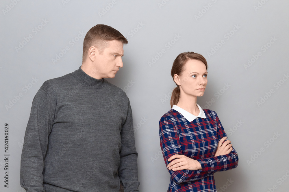 Portrait of couple after quarrel, relationship concept Portrait of couple after quarrel, relationship concept