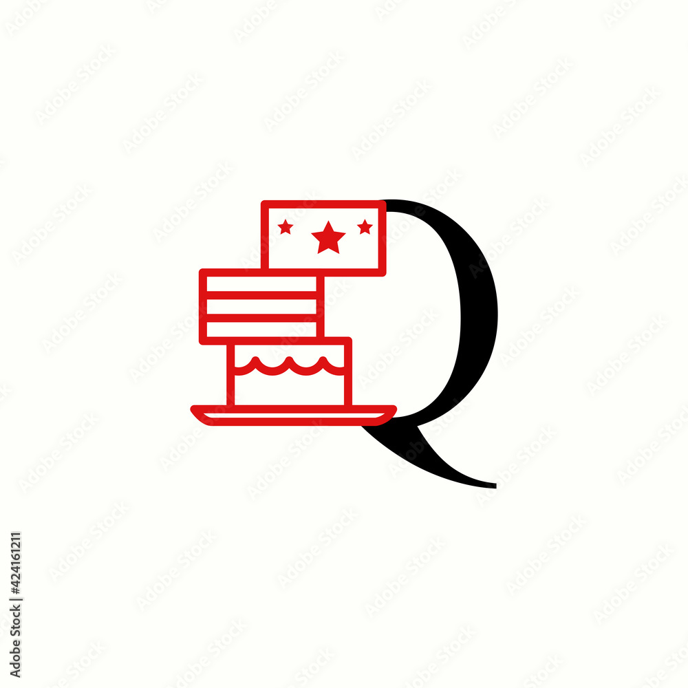 logo letter q with icon cake vector design
logo letter q with icon cake vector design