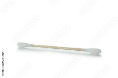 Wooden cotton swab isolated on white background