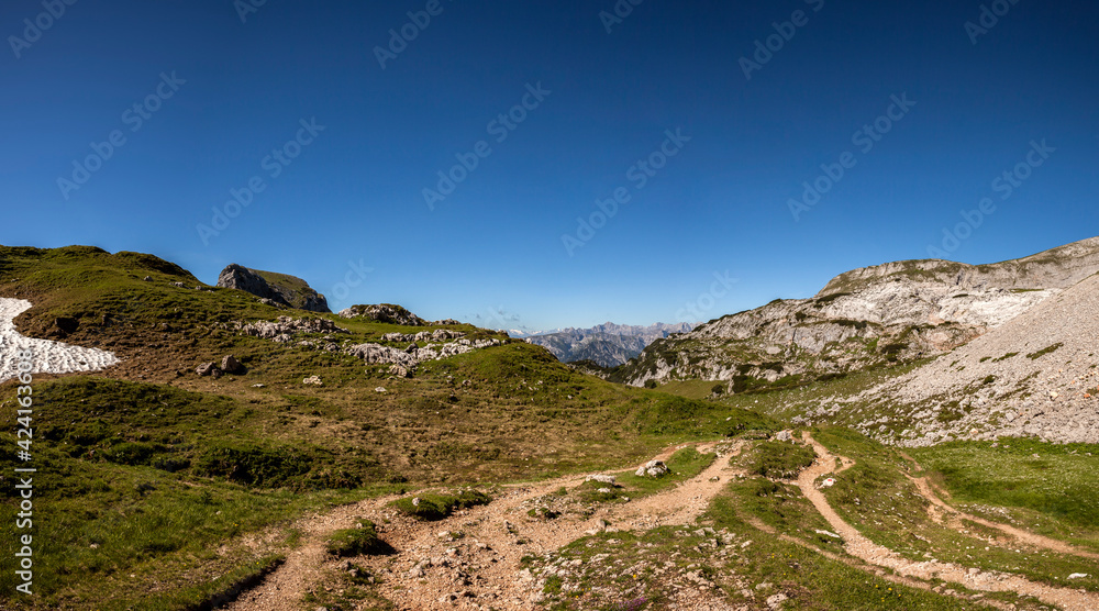 Panorama view of Rofan mountains in Tyrol, Austria