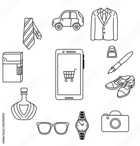 Men's lifestyle online shopping set