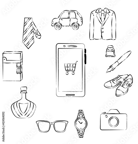 Men's lifestyle online shopping set