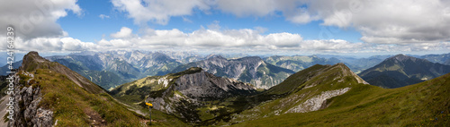 Panorama view of Rofan mountains in Tyrol  Austria