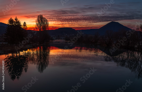 sunrise over the river