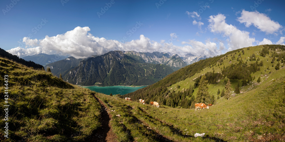Panorama view of lake Achensee in Tyrol, Austria