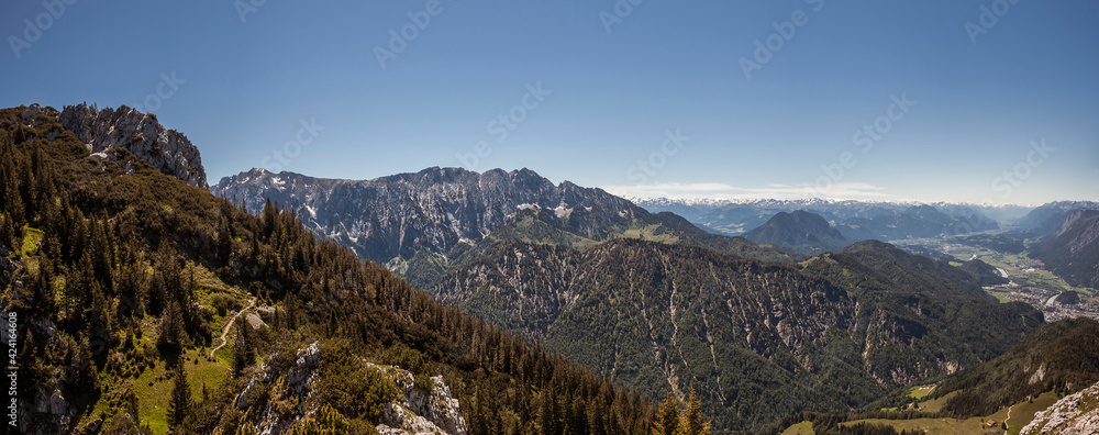 Panorama view from Naunspitze mountain in Tyrol, Austria