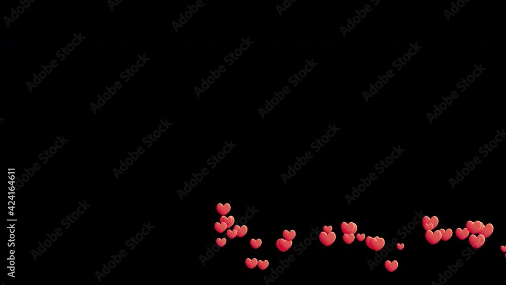 Social media Love Hearts animation rise from right to left on transparent screen. Good for marketing concept or short video background for social networks story. Social media Love Hearts animation rise from right to left on transparent screen. Good for marketing concept or short video background for social networks story.