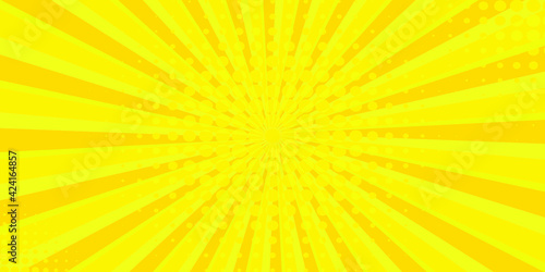 Empty comic yellow background. Vector  pop art style.