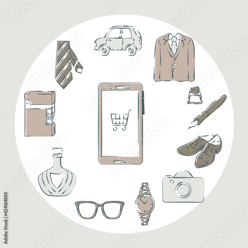 Men's lifestyle online shopping set