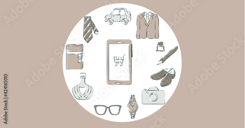 Men's lifestyle online shopping set