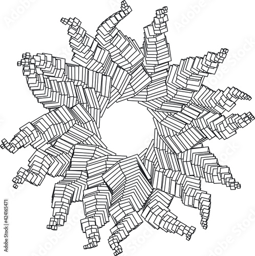 Logo or icon abstract for blockchain industry, 3d vector illustration