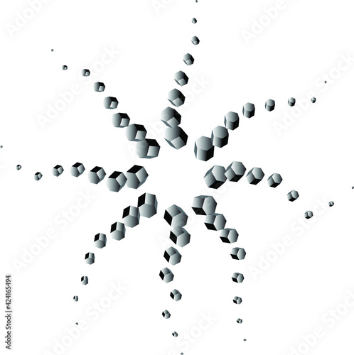 Logo or icon abstract for blockchain industry, 3d vector illustration