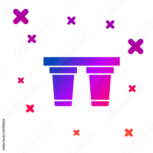 Color Water filter icon isolated on white background. System for filtration of water. Reverse osmosis system. Gradient random dynamic shapes. Vector