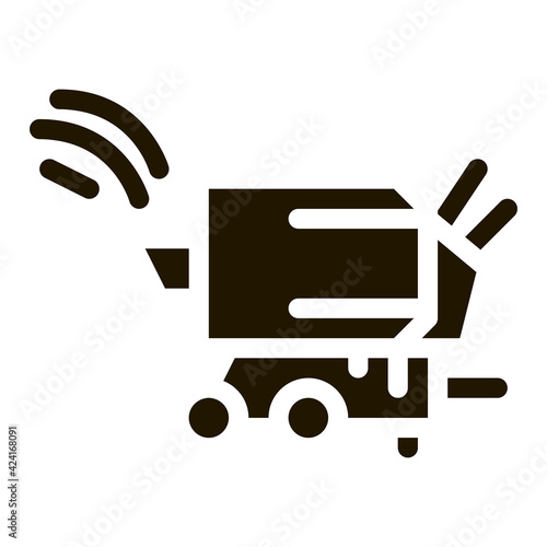 wood crusher machine glyph icon vector. wood crusher machine sign. isolated symbol illustration