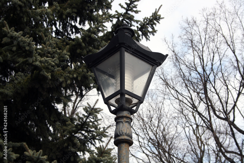 Vintage lamppost in the park