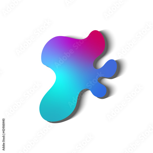Minimal amoeba colorful banner design. Creative abstract background.