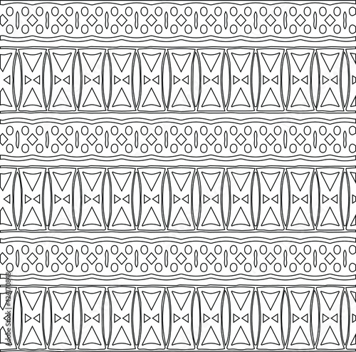 Geometric vector pattern with triangular elements. Seamless abstract ornament for wallpapers and backgrounds. Black and white colors.
