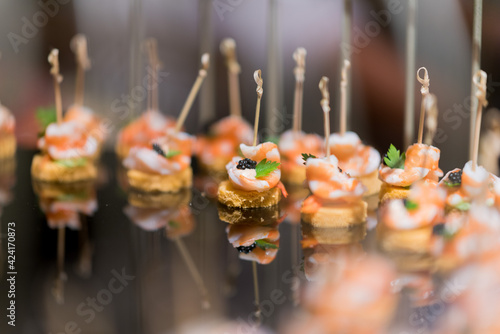 sandwich, mini canapes, buffet food, catering food party at restaurant, snacks and appetizers, mini cake, food for the event