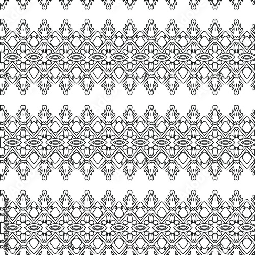 Geometric vector pattern with triangular elements. Seamless abstract ornament for wallpapers and backgrounds. Black and white colors.
