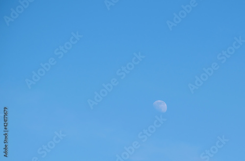 The moon in the daytime sky