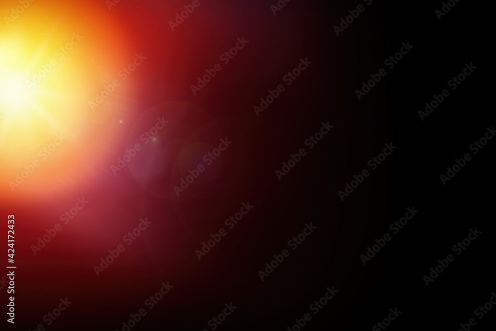 Abstract lens flare, lighting effect elements, solar energy, sun light on black background Abstract lens flare, lighting effect elements, solar energy, sun light on black background