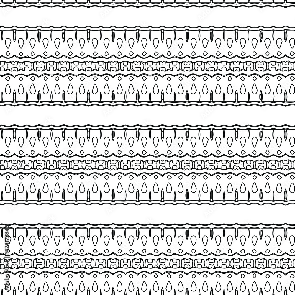 Geometric vector pattern with triangular elements. Seamless abstract ornament for wallpapers and backgrounds. Black and white colors.
Geometric vector pattern with triangular elements. Seamless abstract ornament for wallpapers and backgrounds. Black and white colors.