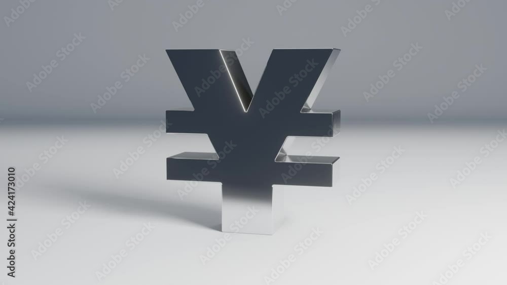 3D Japanese Yen Symbol - silver, rotating, loop animation 3D Japanese Yen Symbol - silver, rotating, loop animation