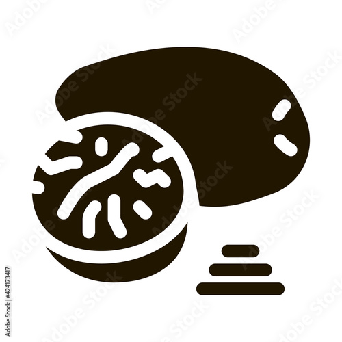 nutmeg nut glyph icon vector. nutmeg nut sign. isolated symbol illustration