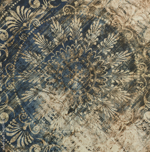 ancient arabic ornamental pattern on tiles